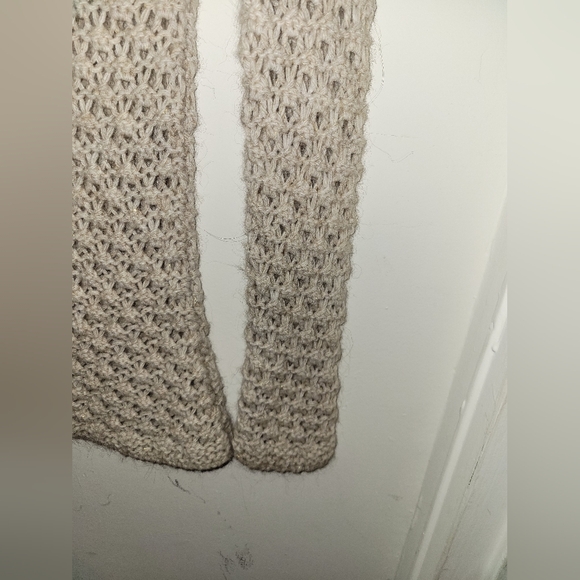 Slim fit open knit Italian wool tunic tan sweater mohair alpaca small Berretti - Picture 5 of 9